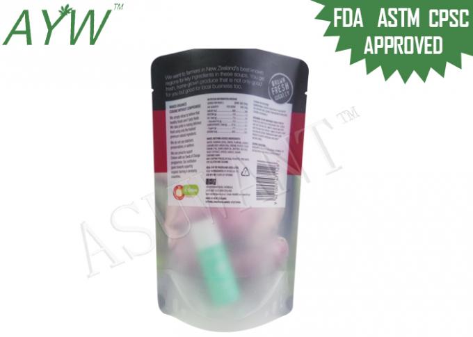 Resealable Zipper Food Packaging Bags Plastic Laminated With Customized Color / Logo
