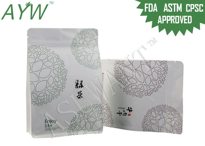 چای شل / قهوه تختخواب تختخواب پایین کاغذ kraft doypack هشت طرف بسته شده با قفل زیپ