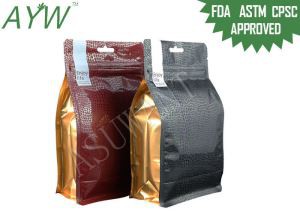 کیسه های ziplock Ziplock Pounded Printed Stand Up / کیسه های گسست پایین مسطح با بسته شدن زیپ