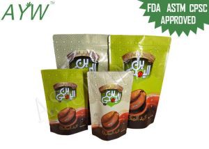 قابل استفاده قابل استفاده مجدد کیسه زیپ ، کیسه بسته بندی لوبیای قهوه برشته شده با شکاف اشک