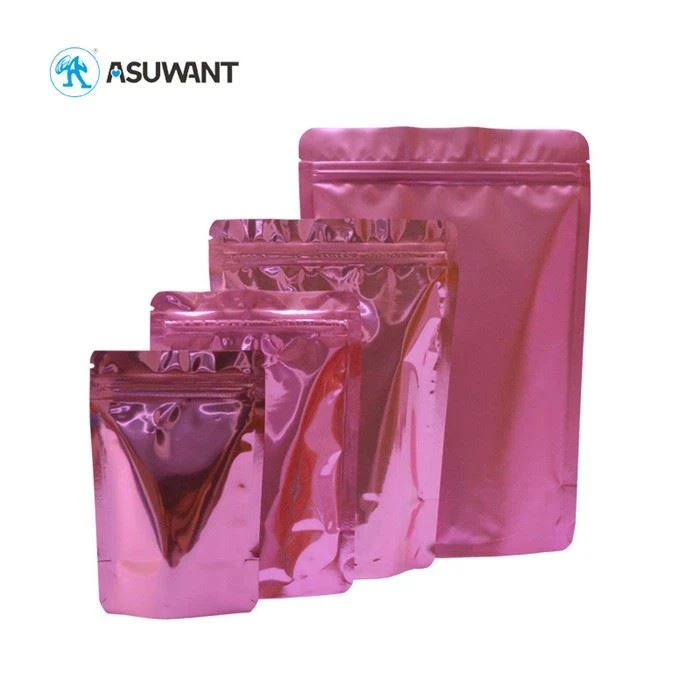 قابل ملاحظه Mylar Pink براق قفل زیپ فویل فویل فویل کیسه های بو کیسه های اثبات
