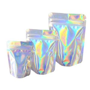 بسته بندی هولوگرام شفاف یک طرفه کیسه های هولوگرام کوچک ziplock mylar