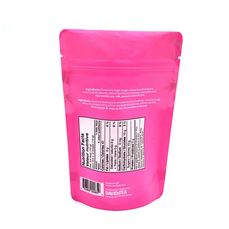 1 / 8oz Stand Up Food Packaging Bags Double Track Tab For Dried Flower Tea