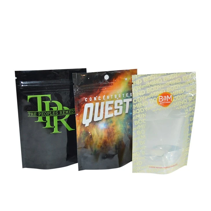 Eco Friendly Black Plastic Mylar Ziplock Sugar Packaging Bag Plastic Mylar Zip Lock Bag