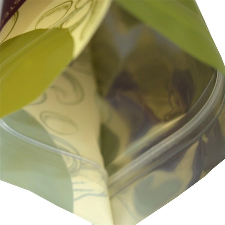 Empty Matcha Green Tea Packagingip Ziplock Packaging Bag Stand Up Pouch Food Grate Material Plastifc Packaging