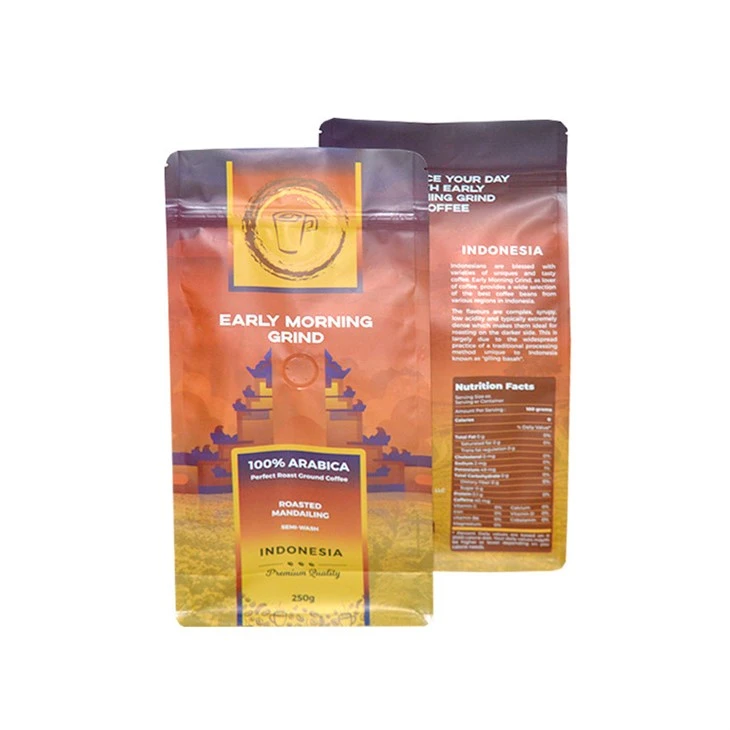 Hot Stamping Gold Kraft Paper Middle Seal Coffee Tea Bag